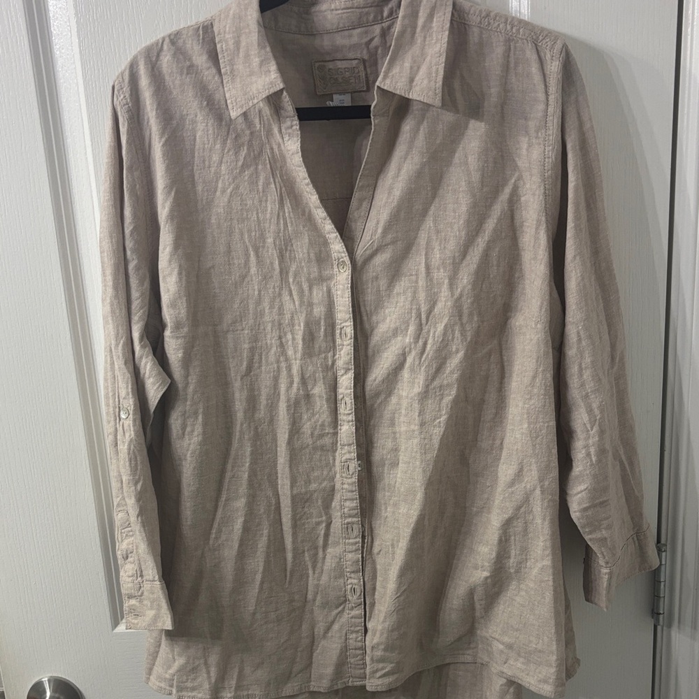 Sigrid Olsen New without tag women’s light beige linen shirt